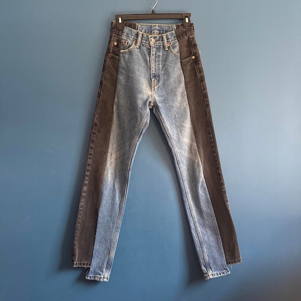 Levi's Reworked Jeans Women's Size 26" Waist Denim Patchwork Custom Handmade